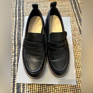 Everlane genuine Black Leather Penny Loafer 9 like new